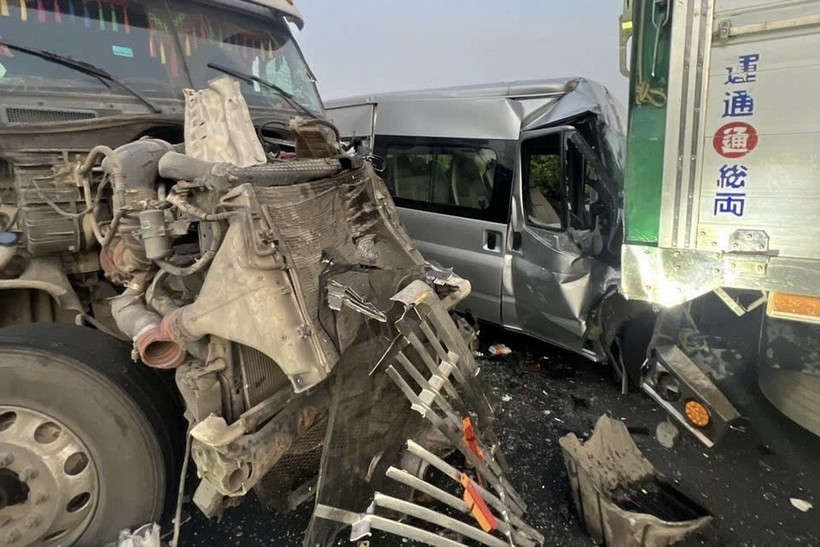 Hiện trường vụ tai nạn. (Nguồn: TTXVN)