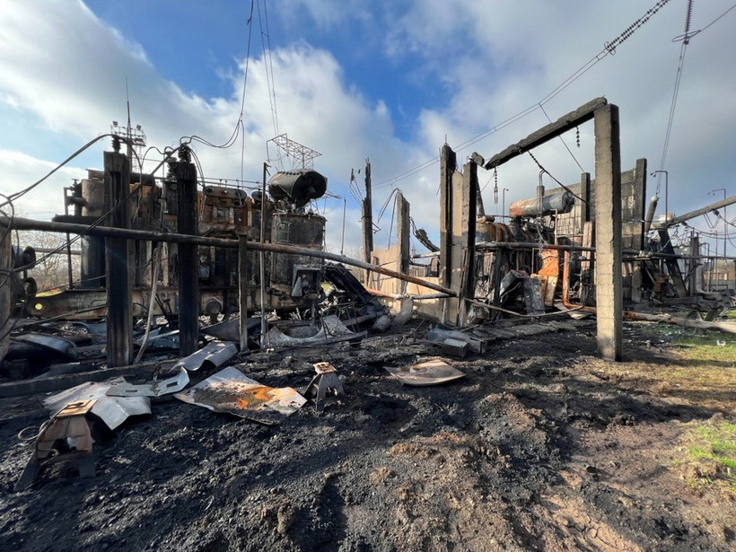 Hệ thống năng lượng Ukraine đã bị tổn thương nặng nền do các đợt tấn công của Nga. (Nguồn: DTEK)