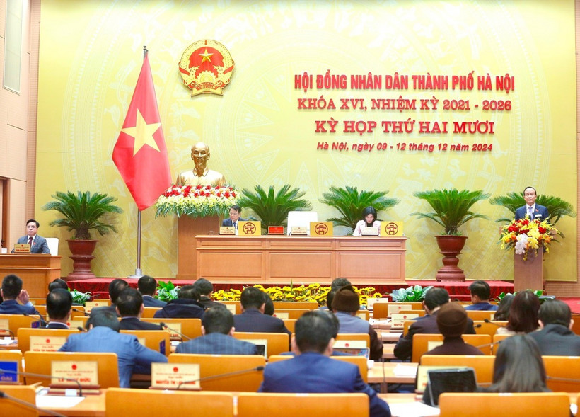 Kỳ họp thứ 20 Hội đồng nhân dân Thành phố Hà Nội khoá XVI. (Nguồn: Báo Lao động Thủ đô)