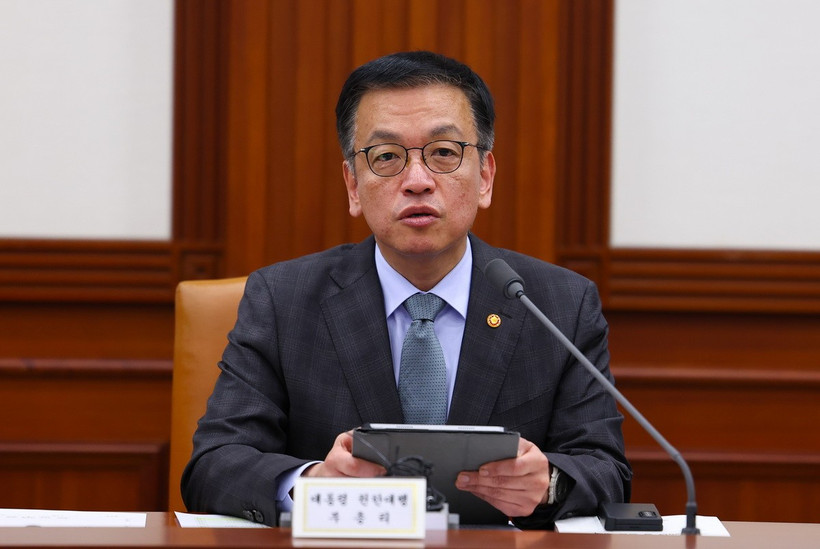 Quyền Tổng thống Hàn Quốc Choi Sang Mok phát biểu tại thủ đô Seoul. (Nguồn: Yonhap/TTXVN)