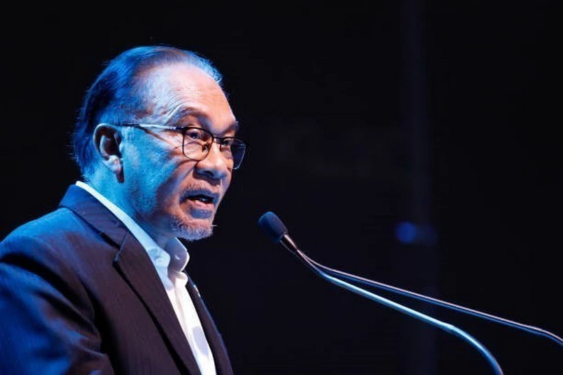 Thủ tướng Malaysia Anwar Ibrahim phát biểu tại Kuala Lumpur. (Nguồn: Getty Images/TTXVN) 