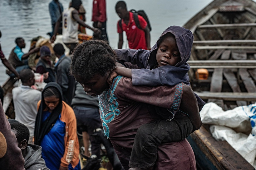 Người dân tị nạn tại tỉnh Bắc Kivu, CHDC Congo ngày 23/1/2025. (Ảnh: THX/TTXVN)