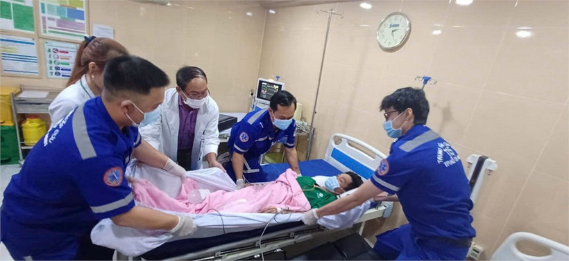 Trung tâm Cấp cứu 115 phối hợp Bệnh viện Mắt Sài Gòn diễn tập xử lý tình huống cấp cứu. (Nguồn: Sở Y tế Thành phố Hồ Chí Minh)