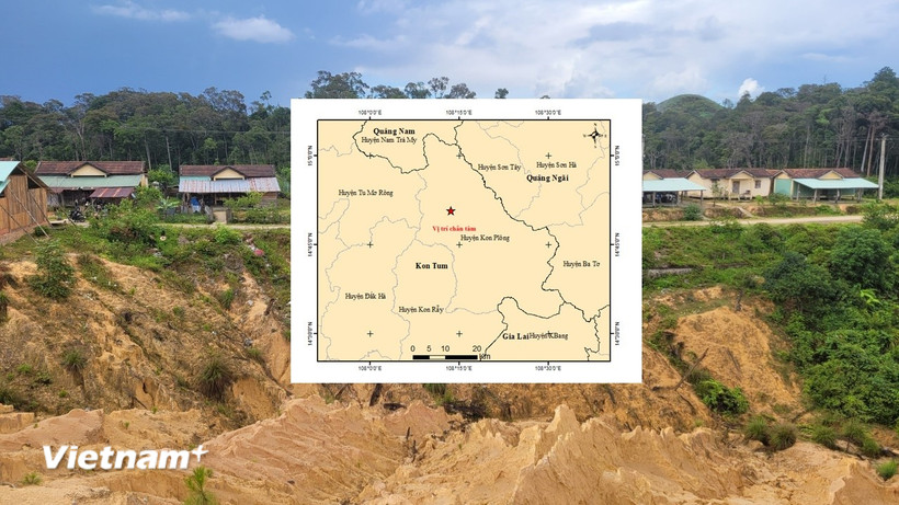 Phần lớn các trận động đất xảy ra trong tháng 3/2025, tập trung tại huyện Kon Plông, tỉnh Kon Tum. (Ảnh: PV/Vietnam+)