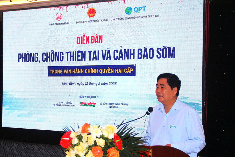 Ông Cao Đức Phát - Nguyên Bộ trưởng Bộ Nông nghiệp và Phát triển Nông thôn, Chủ tịch Quỹ Cộng đồng Phòng tránh thiên tai. (Ảnh: PV/Vietnam+)