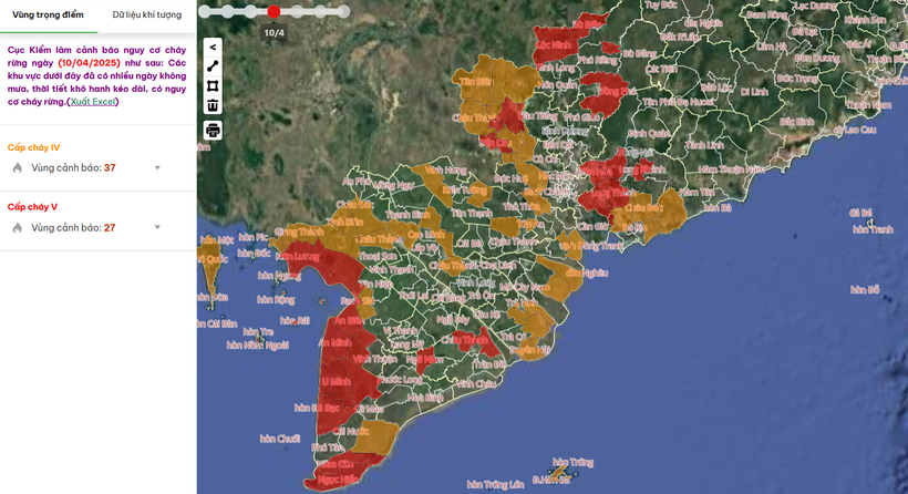Hệ thống cảnh báo cháy rừng. (Nguồn: Cục Lâm nghiệp và Kiểm lâm)