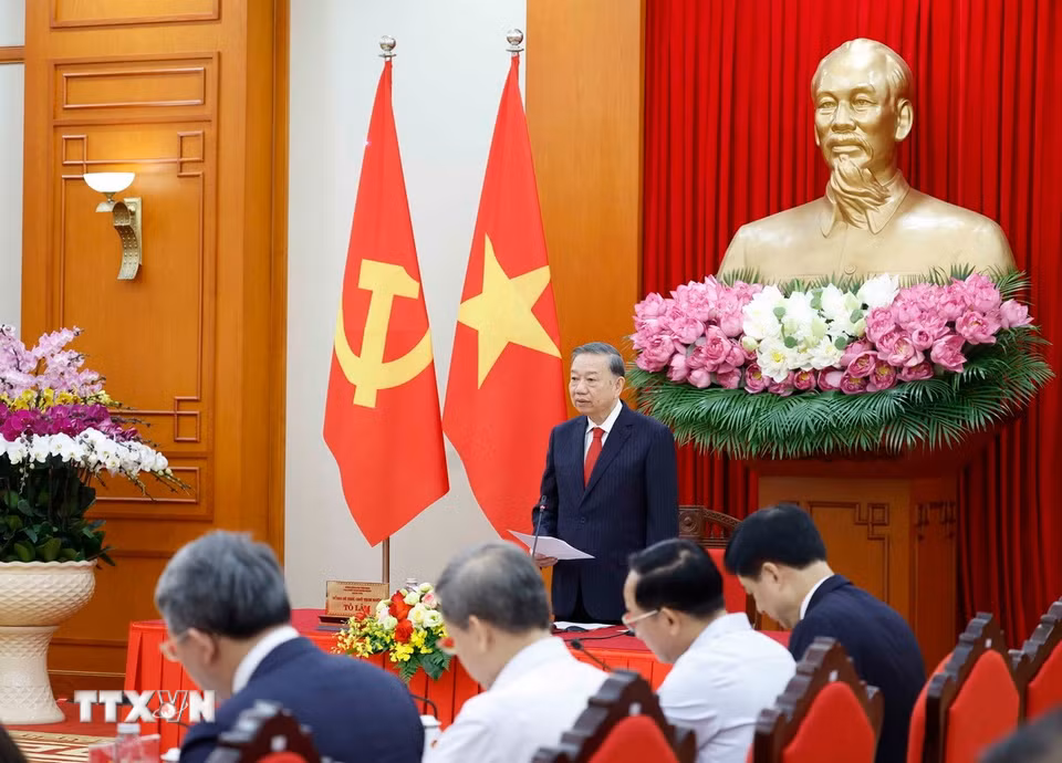 Tổng Bí thư, Chủ tịch nước Tô Lâm phát biểu chỉ đạo. (Ảnh: Thống Nhất/TTXVN)