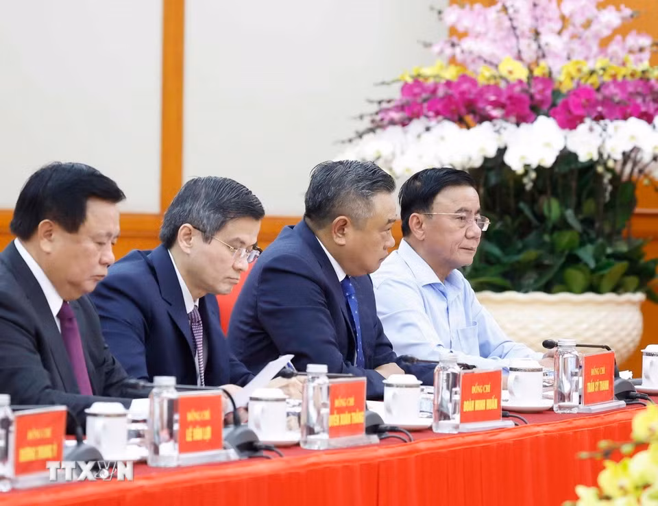 Các đại biểu tham dự cuộc làm việc. (Ảnh: Thống Nhất/TTXVN)