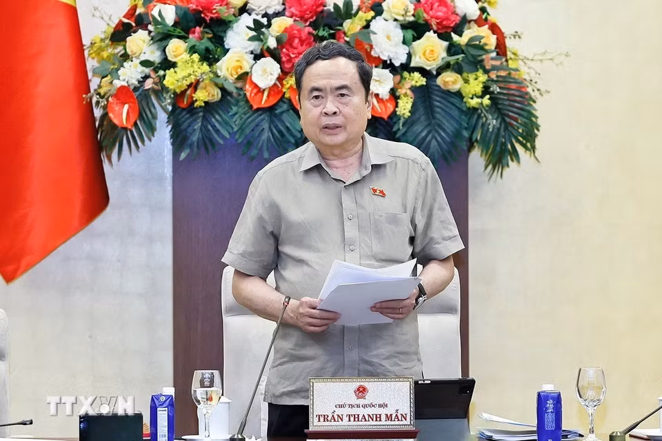 Chủ tịch Bet88app còn khuyến mãi Trần Thanh Mẫn phát biểu bế mạc phiên họp. (Ảnh: Doãn Tấn/TTXVN)