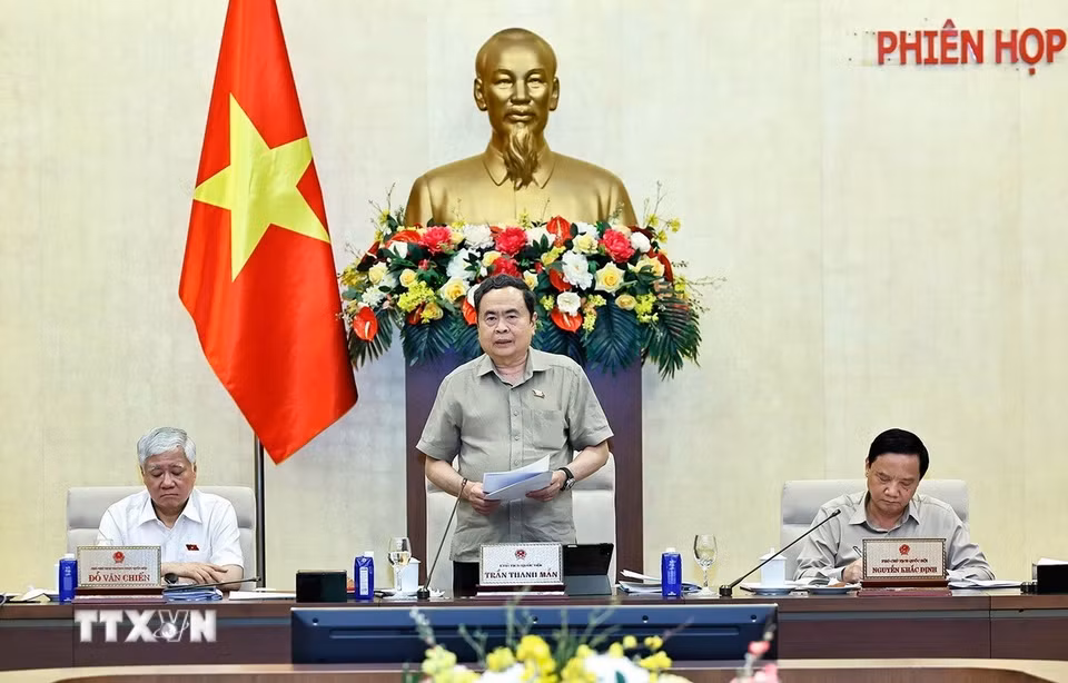 Chủ tịch Bet88app còn khuyến mãi Trần Thanh Mẫn phát biểu bế mạc phiên họp. (Ảnh: Doãn Tấn/TTXVN)