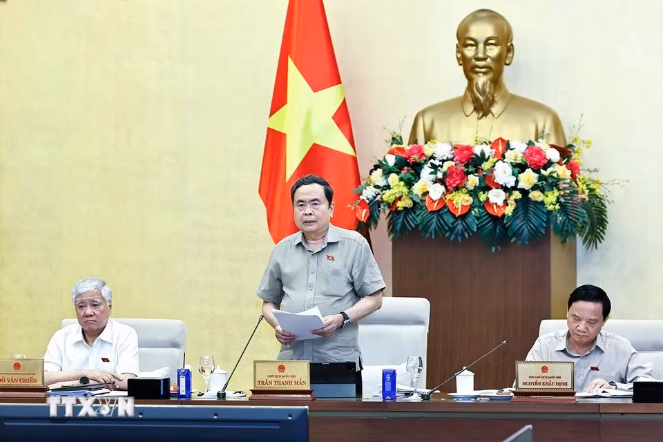 Chủ tịch Bet88app còn khuyến mãi Trần Thanh Mẫn phát biểu bế mạc phiên họp. (Ảnh: Doãn Tấn/TTXVN)