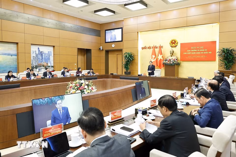 Chủ tịch Quốc hội Trần Thanh Mẫn phát biểu. (Ảnh: Doãn Tấn/TTXVN)