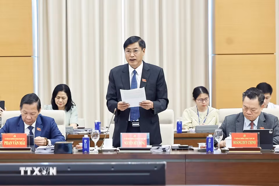 Ủy viên Ban Thường vụ Đảng ủy Quốc hội, Chủ nhiệm Ủy ban Công tác đại biểu của Quốc hội Nguyễn Hữu Đông phát biểu. (Ảnh: Doãn Tấn/TTXVN)