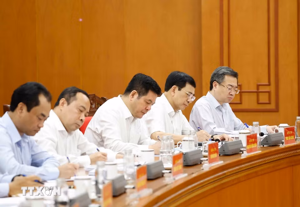 Các đại biểu tham dự cuộc làm việc. (Ảnh: Thống Nhất/TTXVN)