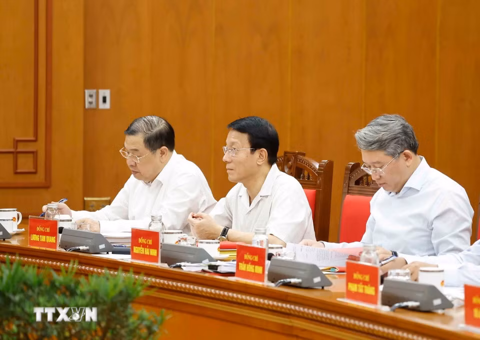 Các đại biểu tham dự cuộc làm việc. (Ảnh: Thống Nhất/TTXVN)