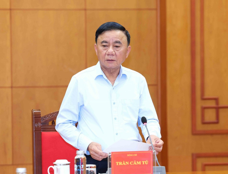 Thường trực Ban Bí thư Trần Cẩm Tú chủ trì Cuộc họp. (Ảnh: Phương Hoa/TTXVN)