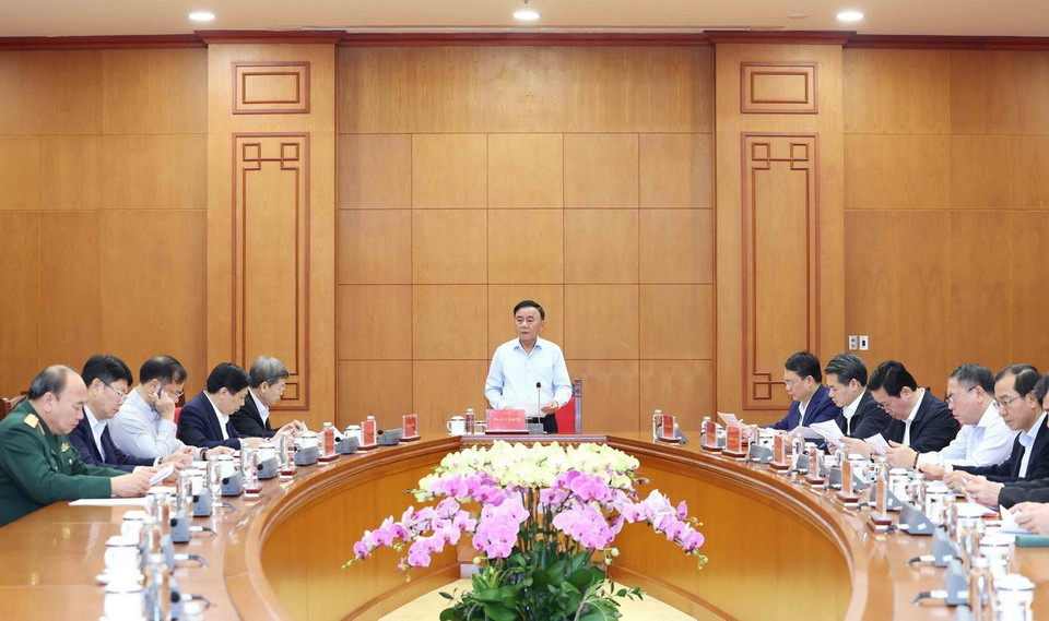 Thường trực Ban Bí thư Trần Cẩm Tú chủ trì Cuộc họp. (Ảnh: Phương Hoa/TTXVN)
