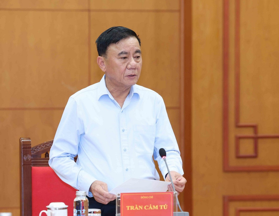 Thường trực Ban Bí thư Trần Cẩm Tú chủ trì Cuộc họp. (Ảnh: Phương Hoa/TTXVN)