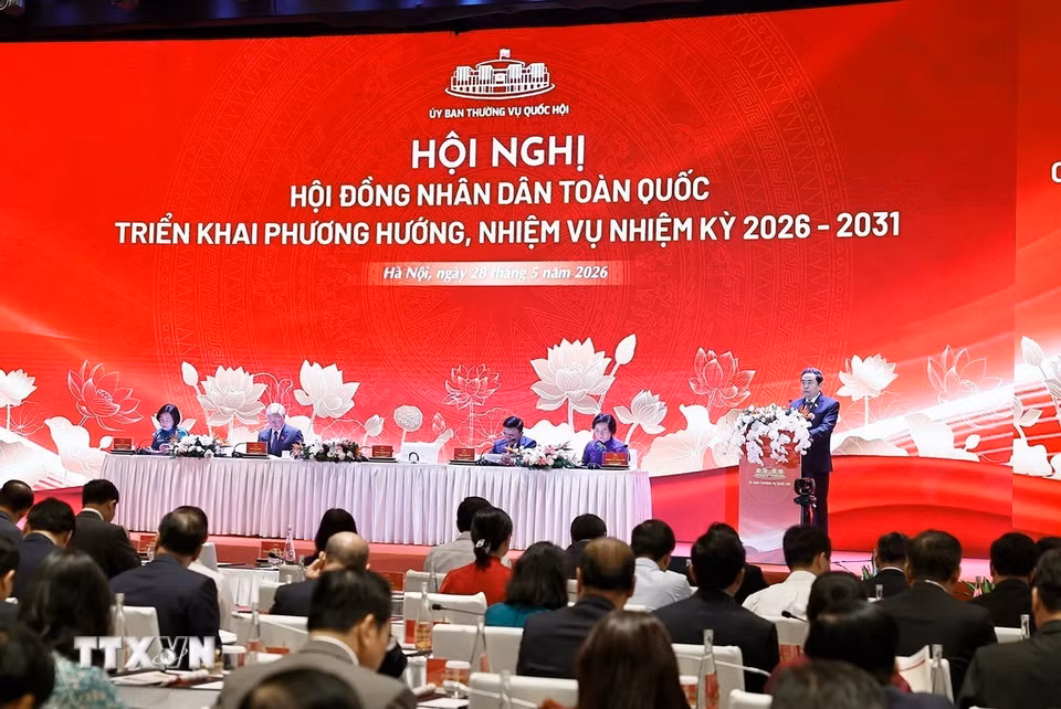 Chủ tịch Quốc hội Trần Thanh Mẫn phát biểu khai mạc hội nghị. (Ảnh: Doãn Tấn/TTXVN)