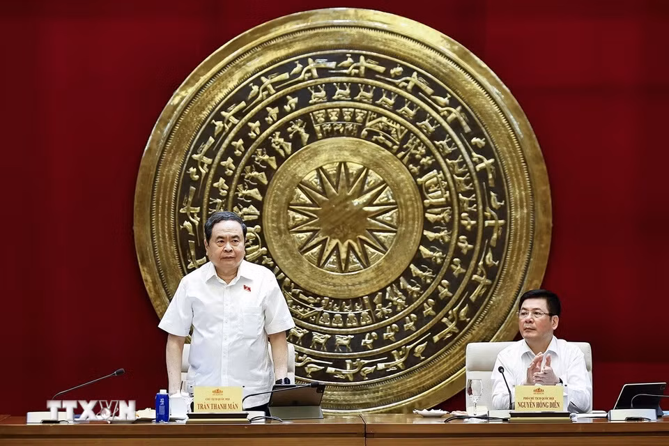 Chủ tịch Quốc hội Trần Thanh Mẫn phát biểu. (Ảnh: Doãn Tấn/TTXVN)