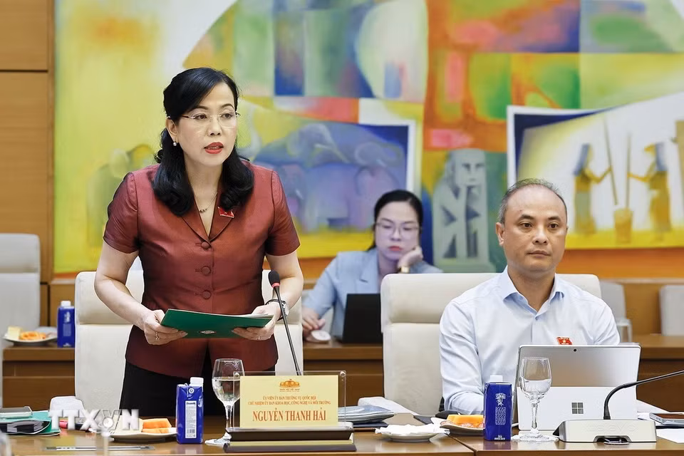 Chủ nhiệm Ủy ban Khoa học, Công nghệ và Môi trường của Quốc hội Nguyễn Thanh Hải phát biểu. (Ảnh: Doãn Tấn/TTXVN)