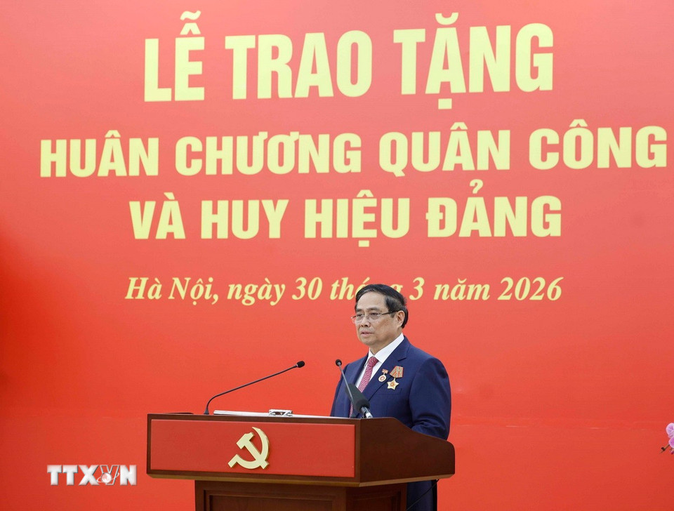 Thủ tướng Phạm Minh Chính phát biểu. (Ảnh: Thống Nhất/TTXVN)