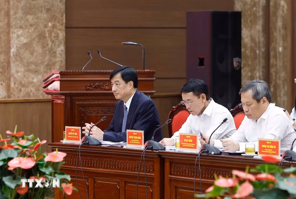 Ban Thường vụ Thành ủy Hà Nội. (Ảnh: Thống Nhất/TTXVN)