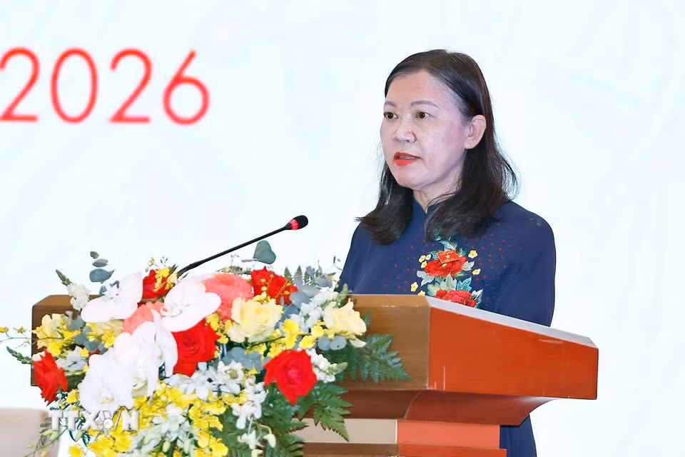 Chủ nhiệm Ủy ban Dân nguyện và Giám sát của Quốc hội Lê Thị Nga phát biểu. (Ảnh: Doãn Tấn/TTXVN)