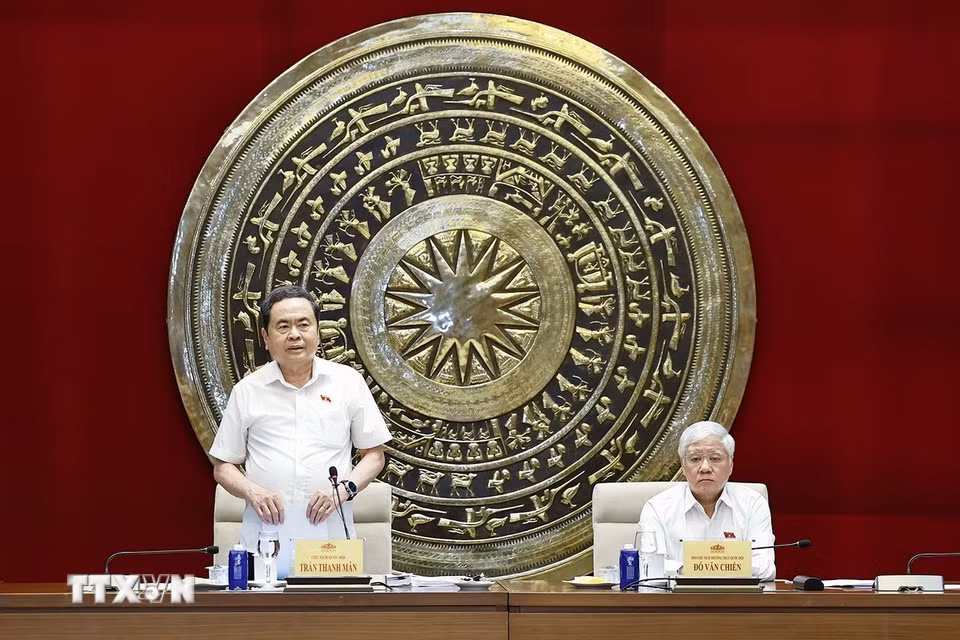 Chủ tịch Quốc hội Trần Thanh Mẫn phát biểu. (Ảnh: Doãn Tấn/TTXVN)