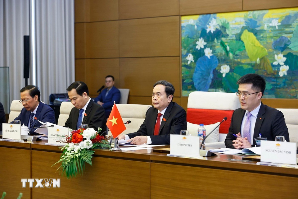 Chủ tịch Quốc hội Trần Thanh Mẫn phát biểu. (Ảnh: Doãn Tấn/TTXVN)