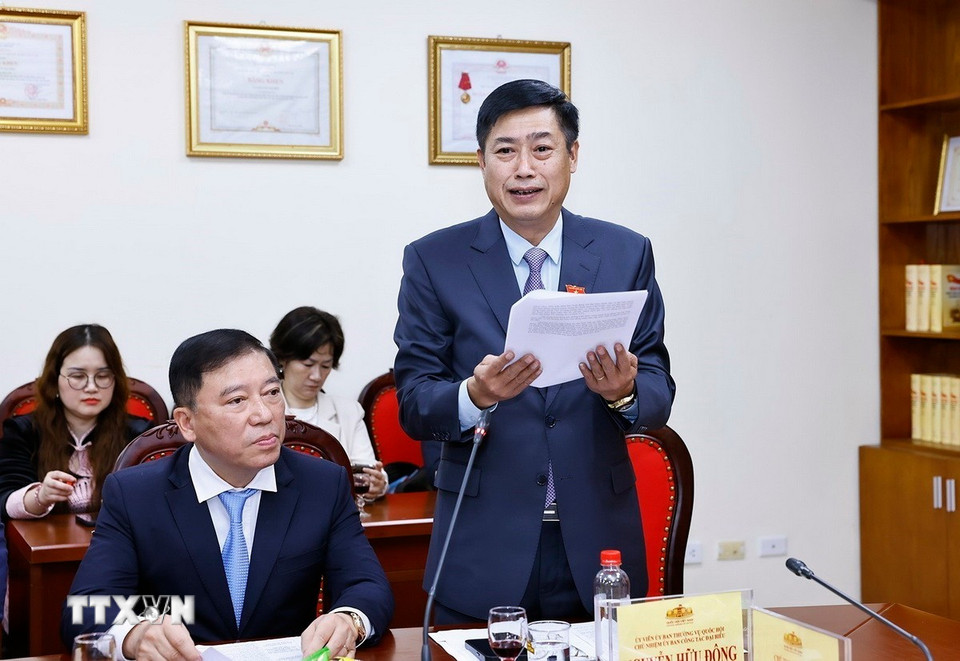 Chủ nhiệm Ủy ban Công tác đại biểu của Quốc hội Nguyễn Hữu Đông phát biểu. (Ảnh: Doãn Tấn/TTXVN)