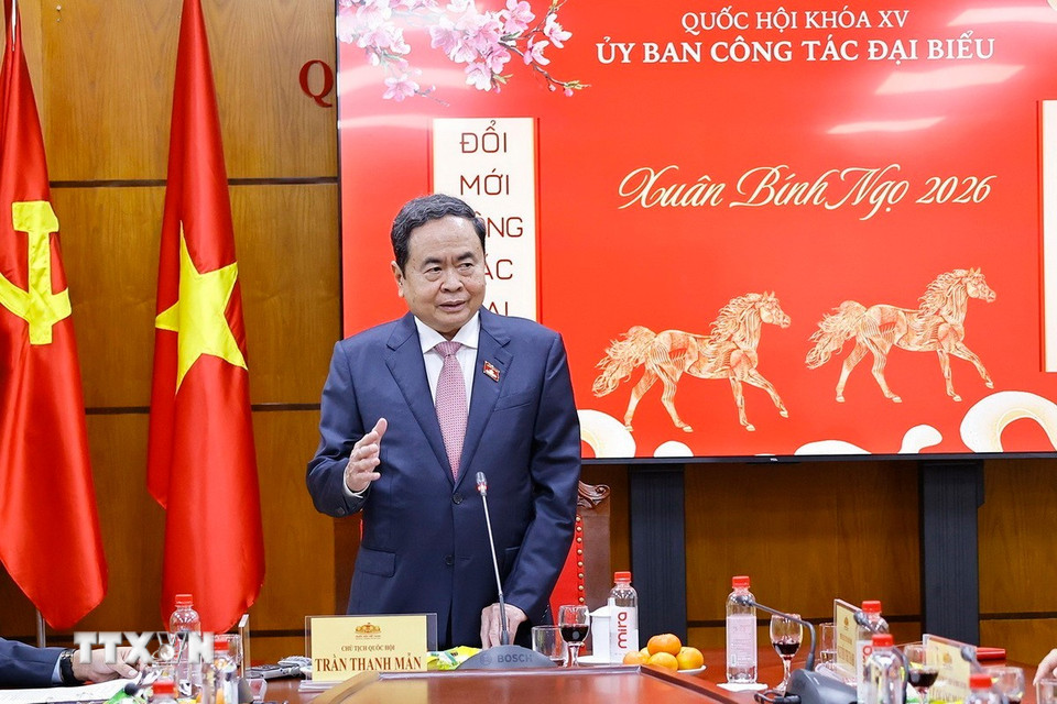 Chủ tịch Quốc hội Trần Thanh Mẫn phát biểu. (Ảnh: Doãn Tấn/TTXVN)