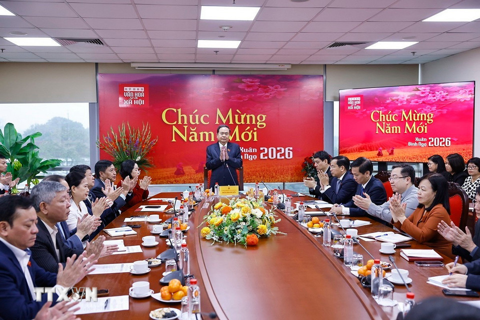 Chủ tịch Quốc hội Trần Thanh Mẫn phát biểu. (Ảnh: Doãn Tấn/TTXVN)