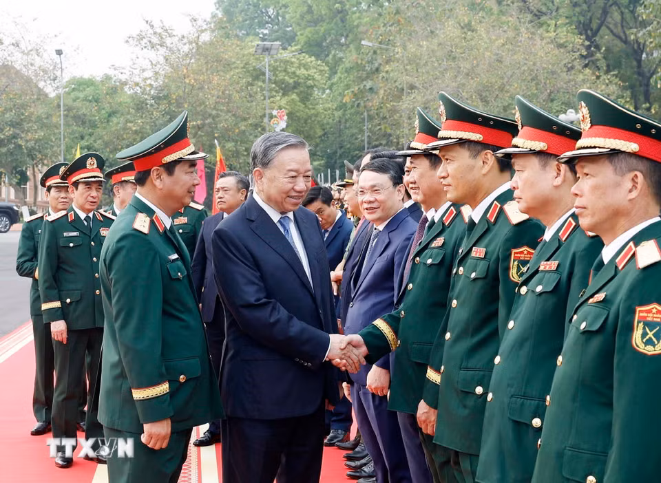 Tổng Bí thư, Chủ tịch nước Tô Lâm và các đại biểu. (Ảnh: Thống Nhất/TTXVN)