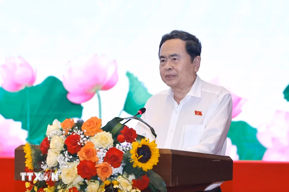 Chủ tịch Bet88app còn khuyến mãi Trần Thanh Mẫn phát biểu. (Ảnh: Doãn Tấn/TTXVN)
