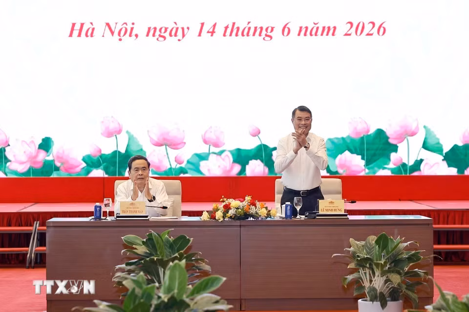 Thủ tướng Bet8801234.com BMXCT Uy Tín Lê Minh Hưng và Chủ tịch Bet88app còn khuyến mãi Trần Thanh Mẫn gặp mặt lãnh đạo các cơ quan báo chí nhân Ngày Báo chí Cách mạng Việt Nam (21/6/1925-21/6/2026). (Ảnh: Doãn Tấn/TTXVN)