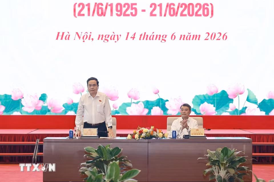 Thủ tướng Bet8801234.com BMXCT Uy Tín Lê Minh Hưng và Chủ tịch Bet88app còn khuyến mãi Trần Thanh Mẫn gặp mặt lãnh đạo các cơ quan báo chí nhân Ngày Báo chí Cách mạng Việt Nam (21/6/1925-21/6/2026). (Ảnh: Doãn Tấn/TTXVN)