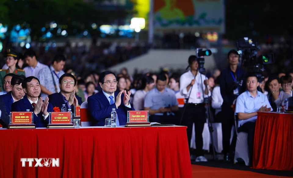 Thủ tướng Phạm Minh Chính dự lễ khai mạc Lễ hội Hoa Ban năm 2026. (Ảnh: Dương Giang/TTXVN)