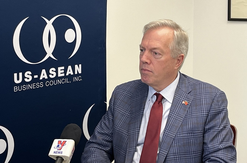 Chủ tịch Hội đồng kinh doanh Mỹ-ASEAN, cựu Đại sứ Mỹ tại Việt Nam Ted Osius. (Ảnh: Hồng Nguyên/TTXVN)