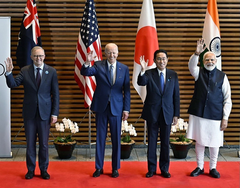 (Từ trái sang) Thủ tướng Australia Anthony Albanese, Tổng thống Mỹ Joe Biden, Thủ tướng Nhật Bản Kishida Fumio và Thủ tướng Ấn Độ Narendra Modi tại Hội nghị thượng đỉnh nhóm Bộ tứ (Quad) ở Tokyo, Nhật Bản ngày 24/5/2022. (Ảnh: ANI/TTXVN)
