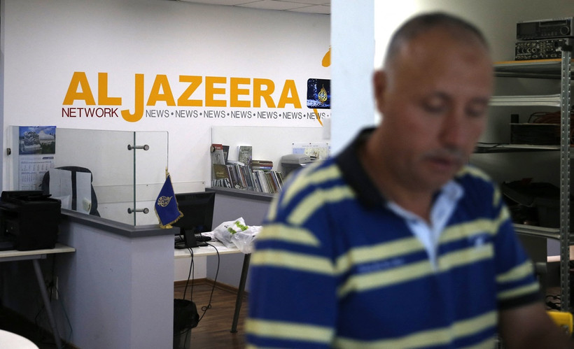Văn phòng kênh truyền hình Al Jazeera tại Jerusalem. (Ảnh: AFP/TTXVN)