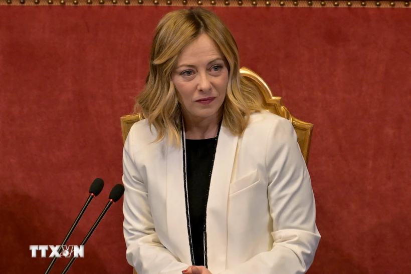 Thủ tướng Italy Giorgia Meloni. (Ảnh: AFP/TTXVN)