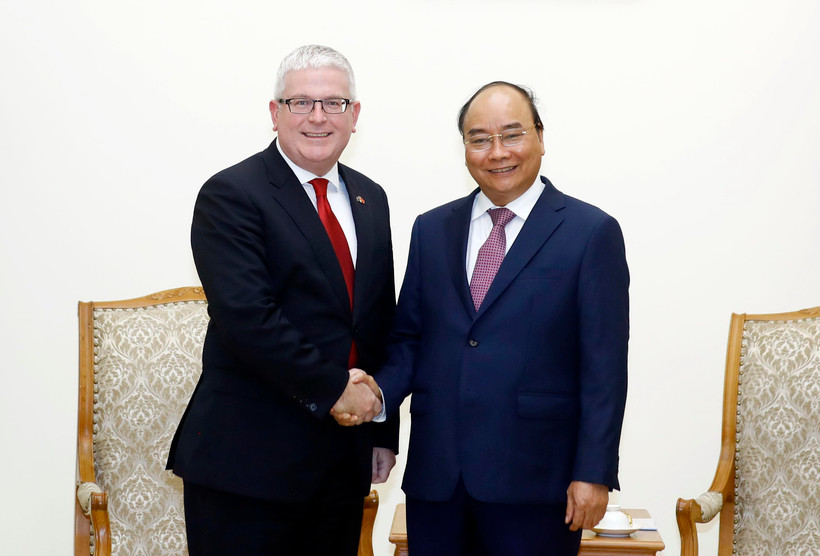 Thủ tướng Nguyễn Xuân Phúc tiếp Ngài Craig Chittick, Đại sứ Australia tại Việt Nam đến chào từ biệt, kết thúc nhiệm kỳ công tác. (Ảnh: Thống Nhất/TTXVN)