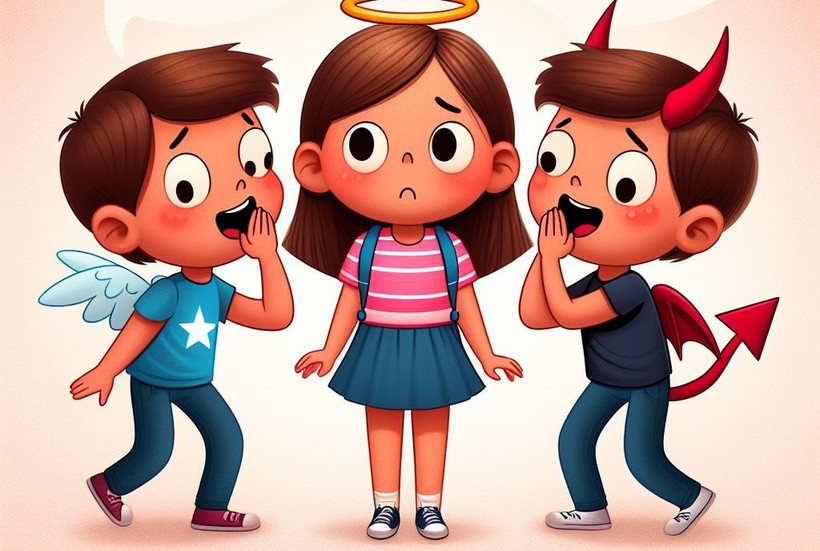 Những suy nghĩ và quan điểm của bạn bè cùng trang lứa sẽ tác động mạnh mẽ hơn đến trẻ khi chúng đến tuổi đi học.(Nguồn: Ảnh do AI tạo ra từ Bing Image Creator)