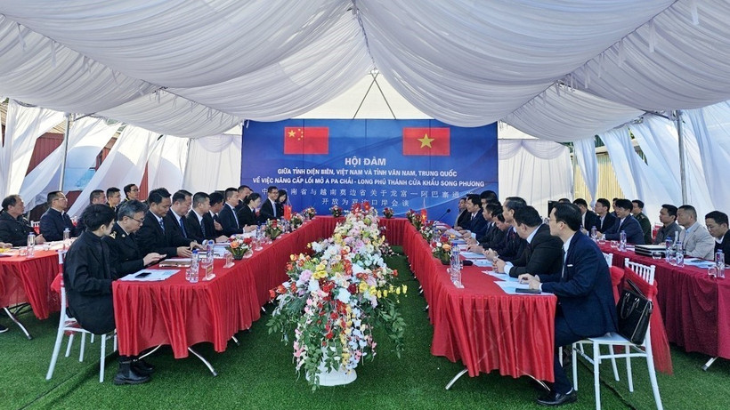 Quang cảnh buổi hội đàm. (Ảnh: TTXVN phát)