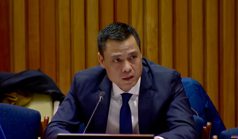 Đại sứ Đặng Hoàng Giang, Trưởng Phái đoàn thường trực Việt Nam tại Liên hợp quốc. (Ảnh: Thanh Tuấn/TTXVN)