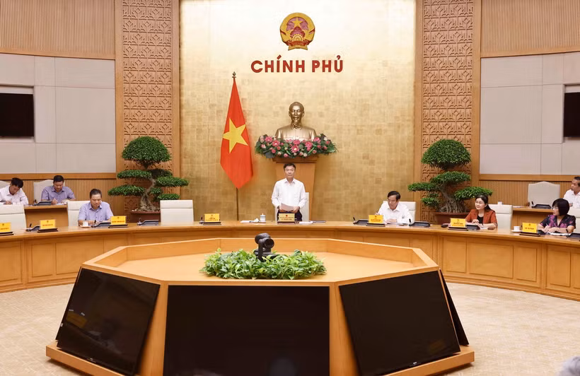 Phó Thủ tướng Lê Thành Long, Chủ tịch Ủy ban Quốc gia về người cao tuổi Việt Nam phát biểu. (Ảnh: Doãn Tấn/TTXVN)