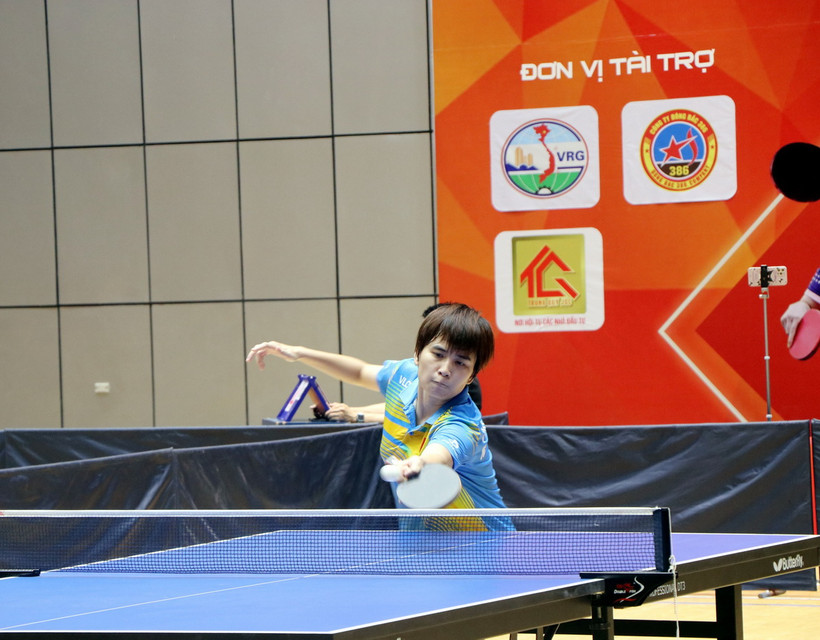 Tay vợt Nguyễn Khoa Diệu Khánh. (Ảnh: Mạnh Tú/TTXVN)