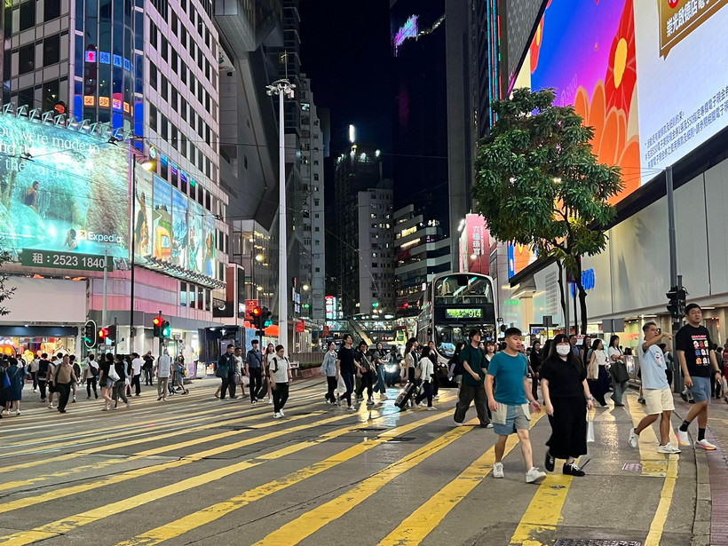 Một góc đường phố Hong Kong. (Ảnh: Mạc Luyện/TTXVN)