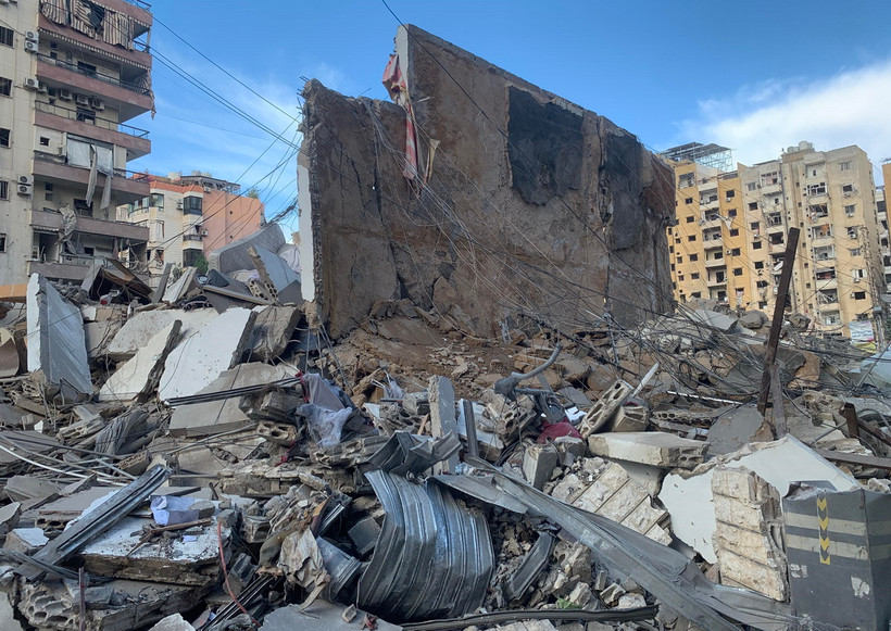 Cảnh đổ nát do xung đột tại Beirut, Liban. (Ảnh: THX/TTXVN)